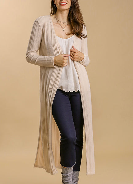 Long Line Ribbed Duster in Ivory – Jill Alexander Designs
