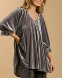 Velvet Swing Tunic in Gunmetal Gray