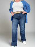 Full Size Mid Rise Tummy Control Straight Leg Jeans