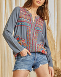 May Flowers Embrodered Blouse