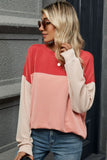 Contrast Round Neck Long Sleeve T-Shirt