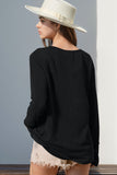 Notched Thumbhole Long Sleeve T-Shirt