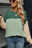 Contrast Round Neck Long Sleeve T-Shirt