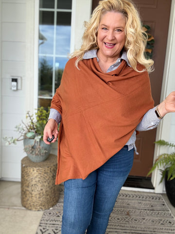 Out and About Poncho in Clay