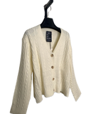 Tripping Cable Knit Cardigan in Ivory