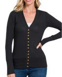 Snappy Dresser Knit Cardigan Sweater in Black