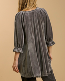 Velvet Swing Tunic in Gunmetal Gray