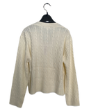 Tripping Cable Knit Cardigan in Ivory