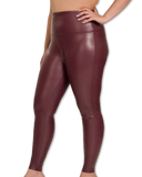 Faux Leather Legging in Burgundy