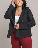 Let’s Go for a Spin Moto Jacket in Faux Black Suede