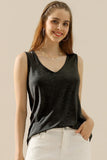 Ninexis Full Size V-Neck Curved Hem Tank