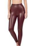 Faux Leather Legging in Burgundy