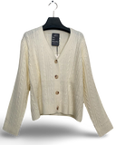 Tripping Cable Knit Cardigan in Ivory