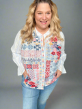 Keep Me In Stitches Embroidered Button Up Blouse