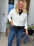 Tripping Cable Knit Cardigan in Ivory