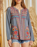 May Flowers Embrodered Blouse