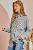 Mixed Messages Striped Button Up Blouse