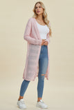 Double Take Full Size Open Front Longline Cardigan