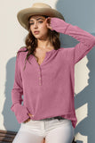 Notched Thumbhole Long Sleeve T-Shirt