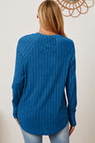 Ribbed Thumbhole Sleeve Lightweight Sweater in Various Colors