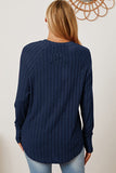 Ribbed Thumbhole Sleeve Lightweight Sweater in Various Colors