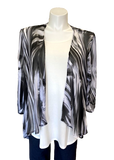 Fly Like a Butterfly Chiffon Kimono Jacket in Black Masquerade