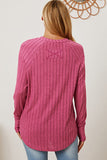 Ribbed Thumbhole Sleeve Lightweight Sweater in Various Colors