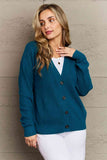 Kiss Me Tonight Button Down Cardigan in Teal