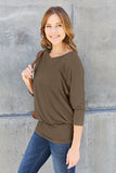 Knock Around Round Neck Batwing Sleeve Blouse