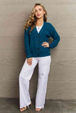 Kiss Me Tonight Button Down Cardigan in Teal