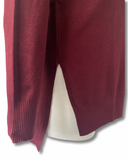 V-Neck Center Seam Viscose Sweater Burgundy