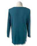 V-Neck Center Seam Viscose Sweater Teal