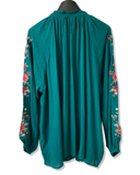 Teal Me No Lies Peasant Top