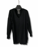 V-Neck Center Seam Viscose Sweater Black